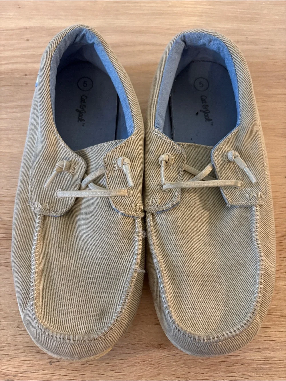 Cat & Jack Tan Canvas Boat Shoes for Men